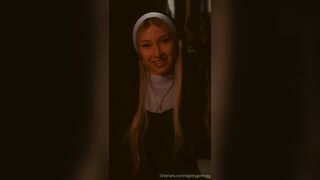 BigTittyGothEgg Nun Cosplay Dildo Ride POV Video Leaked