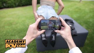 POV - Student slut Veronica Leal loves to fuck in public