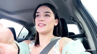 Ersties - Harper is excited to finger herself to orgasm in the car