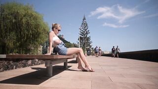 Mila Amour In Her Overalls at the Desert Beach in HD