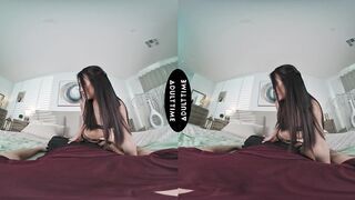 UP CLOSE VR - POV Hot Babe Jade Kimiko Struggles Taking Your MASSIVE Cock! SHAKING ORGASM CUMSHOT - Petite Deepthroat