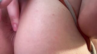 Masturbating virgin pussy close up